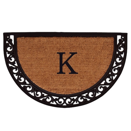 Monogram Door Mat, Black, Natural, 24 in W x 36 in L